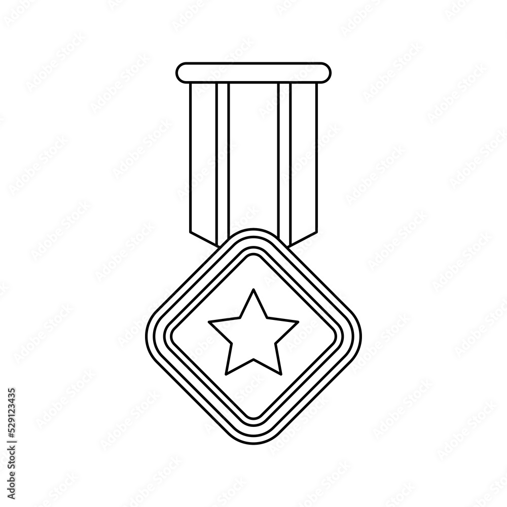 Naklejka premium Coloring page with Medal for kids