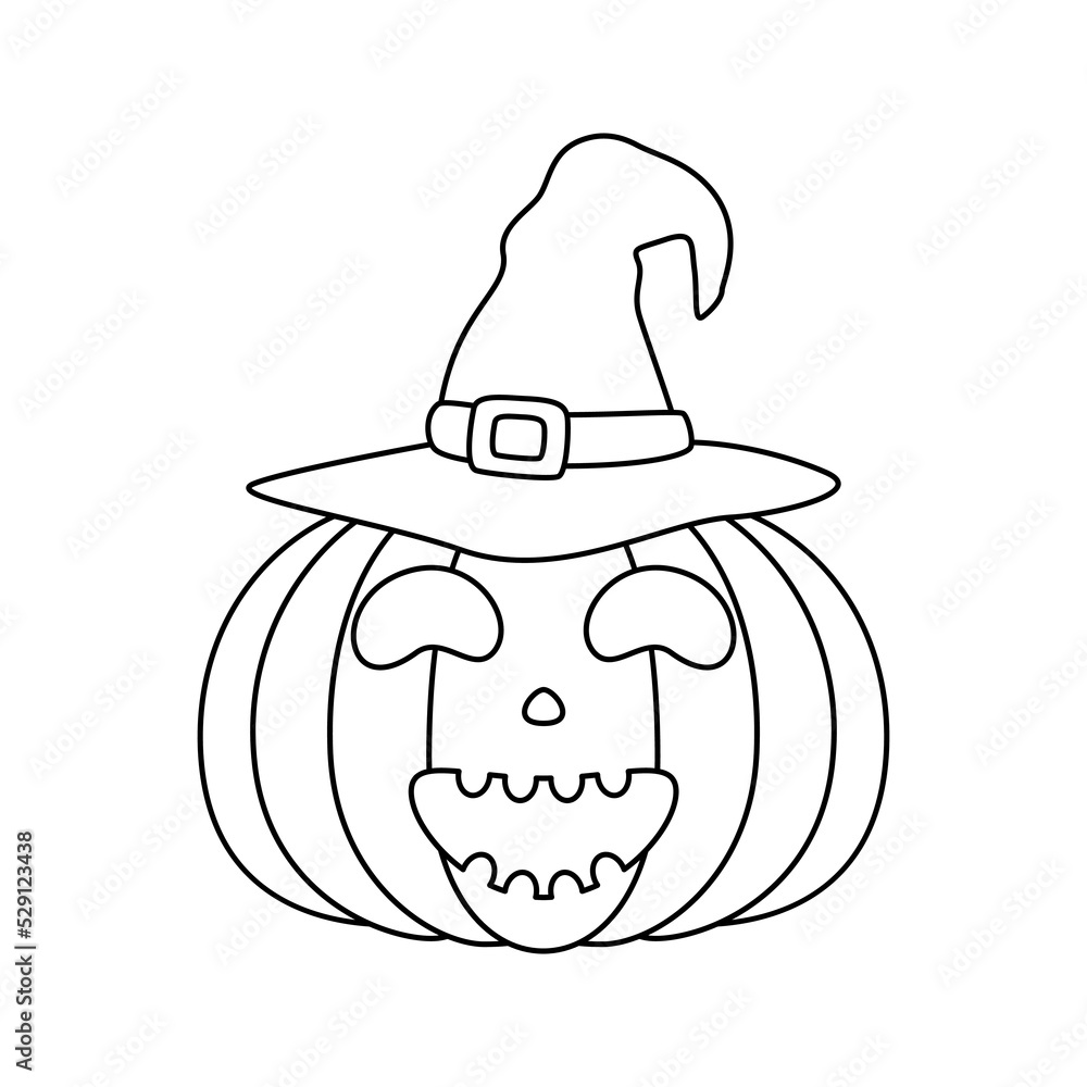 Coloring page with Halloween Pumpkin Coloring page with Halloween Pumpkin