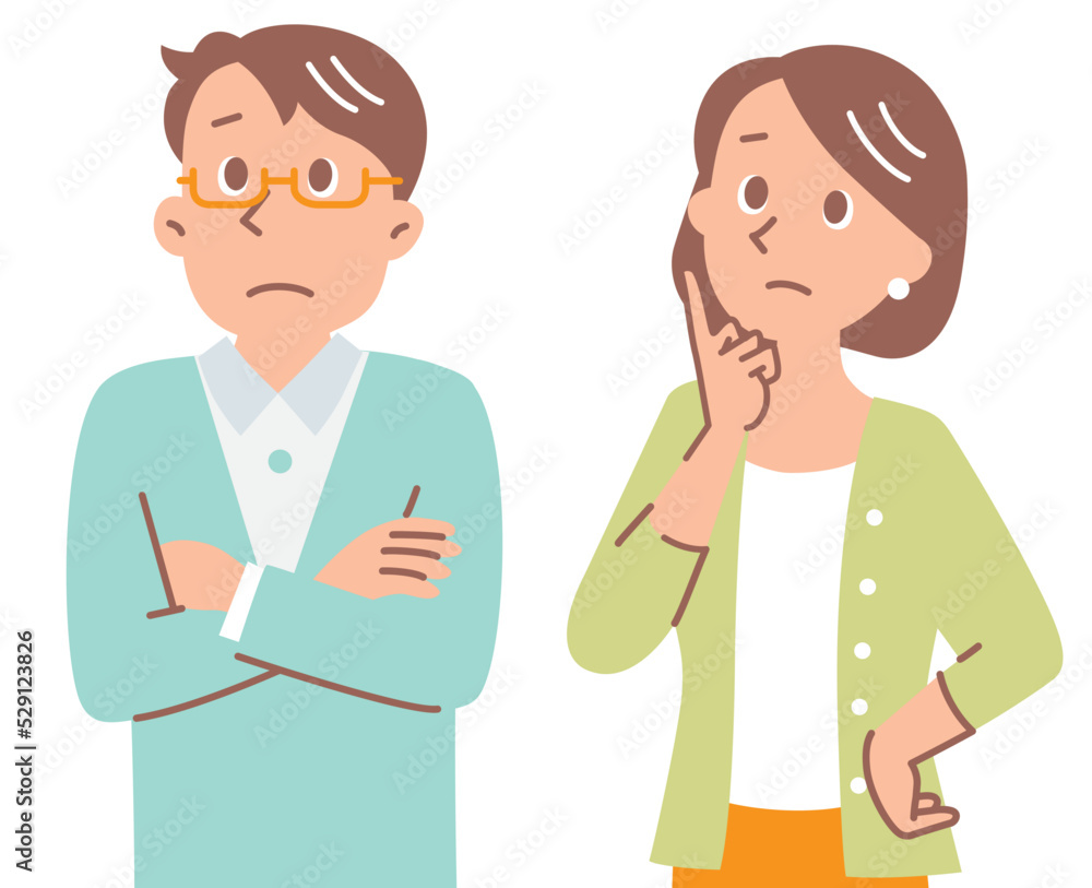 いろいろ悩んでいる若い夫婦 セット いろいろ悩んでいる若い夫婦 セット
