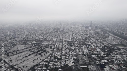 drone shoot at cloudy morning day at Dolores graveyard at Monterrey City, Mexico photo