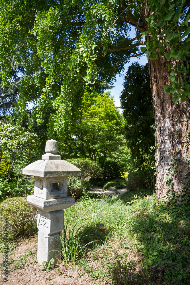 Stone lamp in a japanese garden Stone lamp in a japanese garden