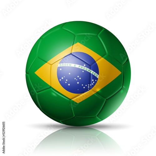 Soccer football ball with brazil flag. Illustration