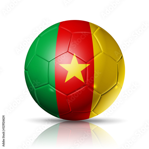 Soccer football ball with Cameroon flag. Illustration