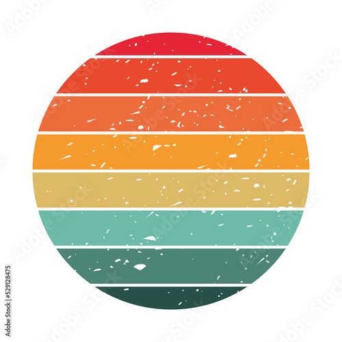 Retro sunset art. Vintage color