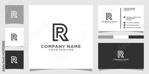 RP or PR initial letter logo design vector