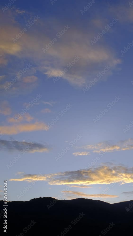 Twilight and dawn sky with cumulus cloud time lapse in an evening. Twilight and dawn sky with cumulus cloud time lapse in an evening.