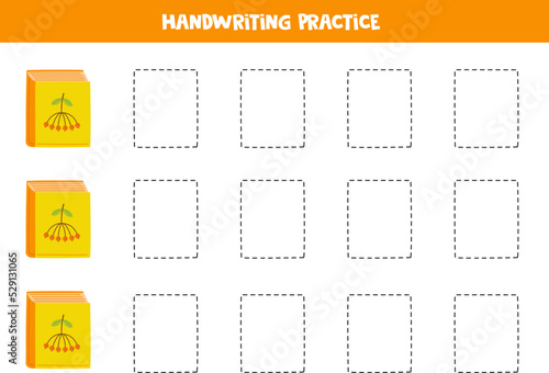 Tracing lines for kids. Hand drawn book. Writing practice.