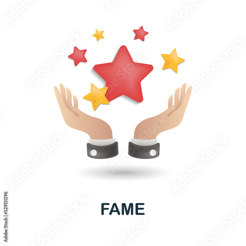Fame icon. 3d illustration from blogger collection. Creative Fame 3d icon for web design, templates, infographics and more