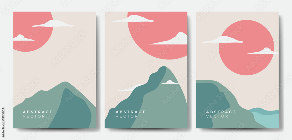 Modern cover collection with minimalist japan theme. Modern wallpaper design for presentation, posters, cover, website and banner Modern cover collection with minimalist japan theme. Modern wallpaper design for presentation, posters, cover, website and banner