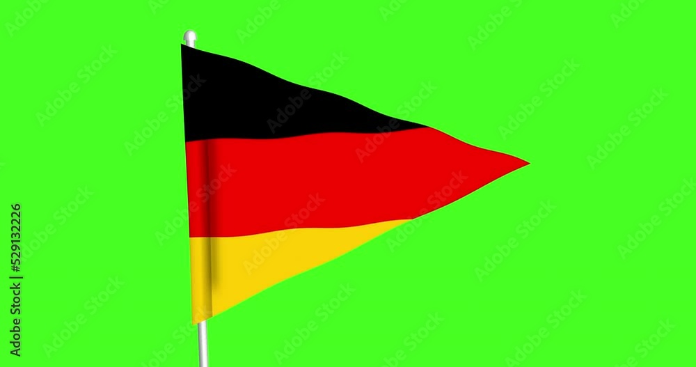 Waving, official German flag, 4K animation on green screen. Waving, official German flag, 4K animation on green screen.