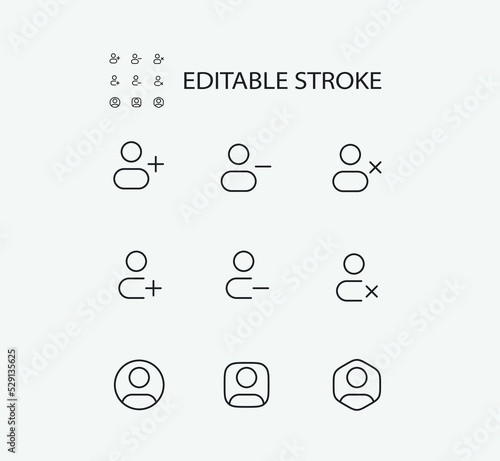 Simple Set of Account Related Vector Line Icons. Contains such Icons as Accounts. Editable Stroke. 72x72 Pixel Perfect. photo