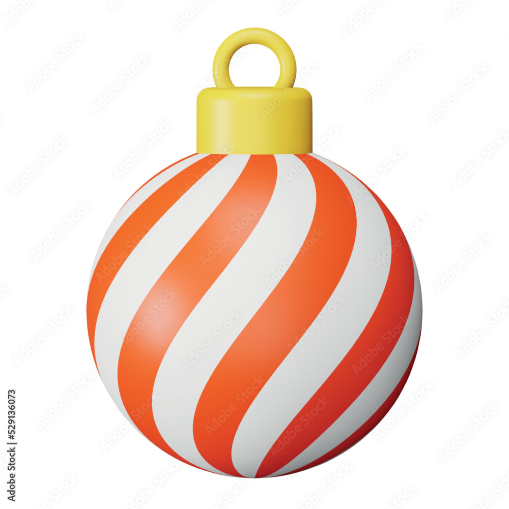 Christmas ball 3d rendering isometric icon. Christmas ball 3d rendering isometric icon.