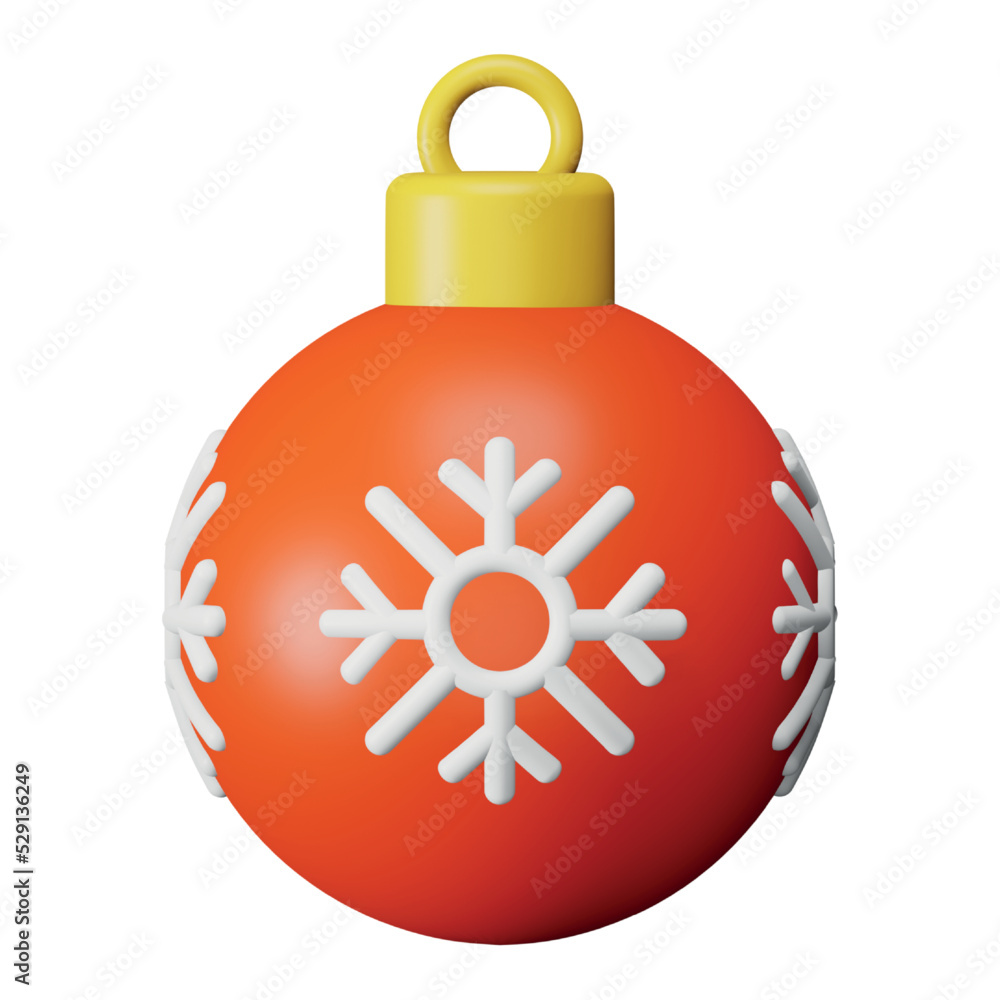 Christmas ball 3d rendering isometric icon. Christmas ball 3d rendering isometric icon.