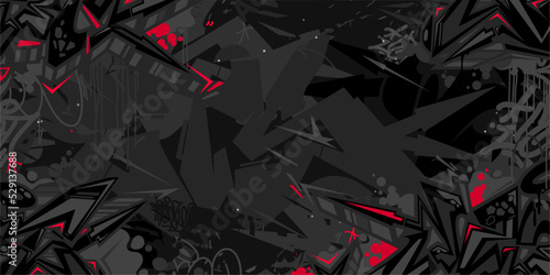 Black Abstract Flat Urban Street Art Graffiti Style Vector Illustration Template Background Art