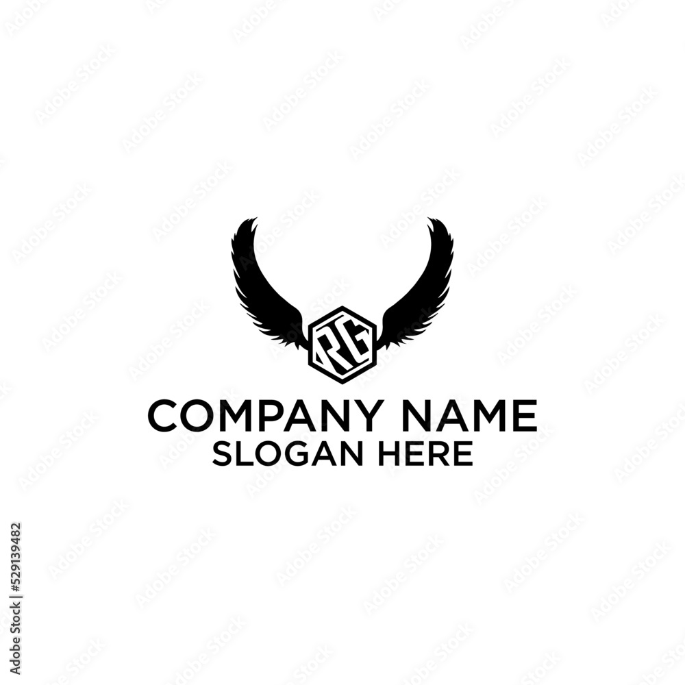 RG initials logo in badge star wing shape illustration
RG initials logo in badge star wing shape illustration