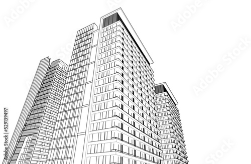 Modern architecture vector 3d illustration