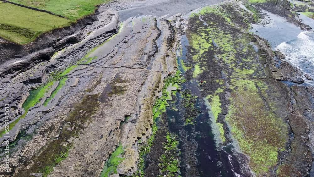 Aerial view of Storm beach by Carrowhubbuck North Carrownedin close to Inishcrone, Enniscrone in County Sligo, Ireland. Aerial view of Storm beach by Carrowhubbuck North Carrownedin close to Inishcrone, Enniscrone in County Sligo, Ireland.