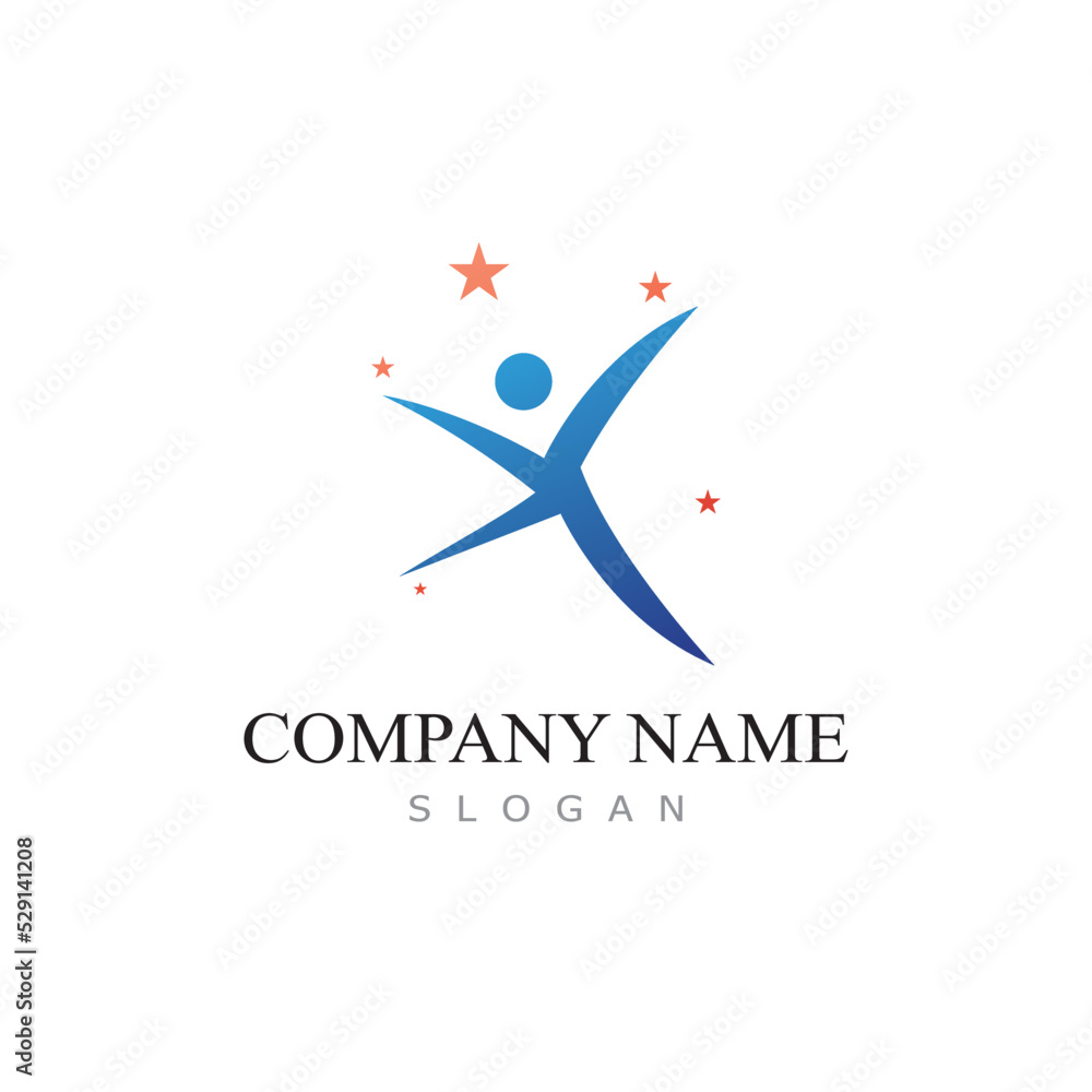 star people logo design with vector illustration template