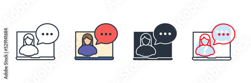 online course icon logo vector illustration. Educational resources symbol template for graphic and web design collection