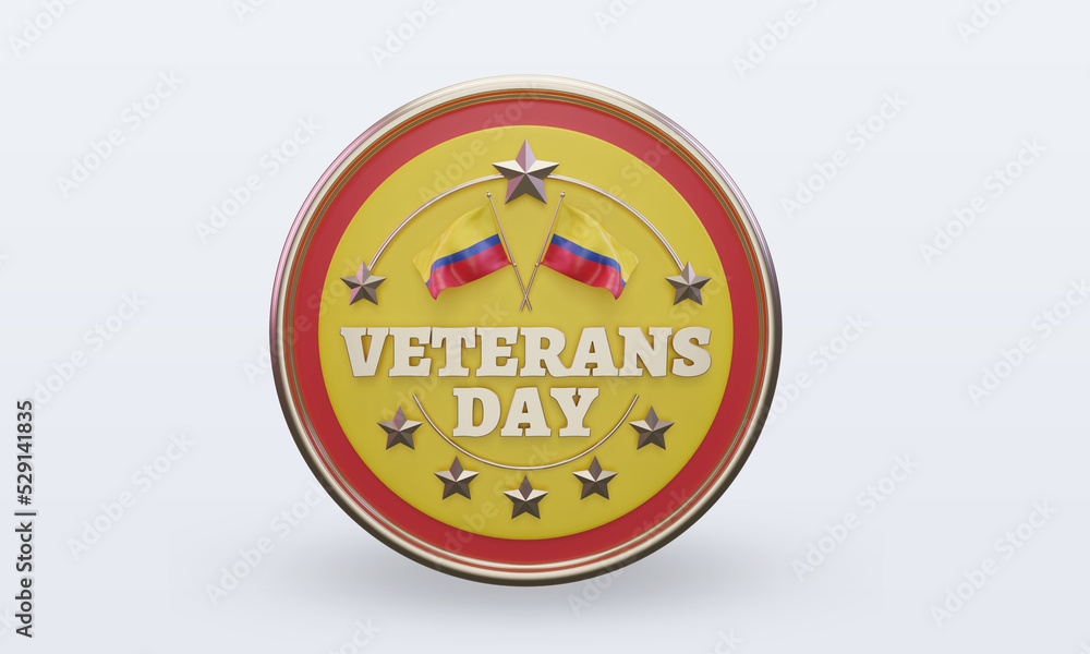 3d Veterans day Colombia rendering front view 3d Veterans day Colombia rendering front view
