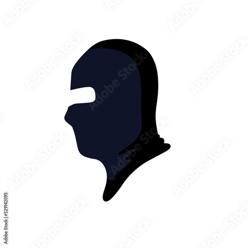 Balaclava for disguise. Protective mask of military and a robber. Soldier Head flat icon
