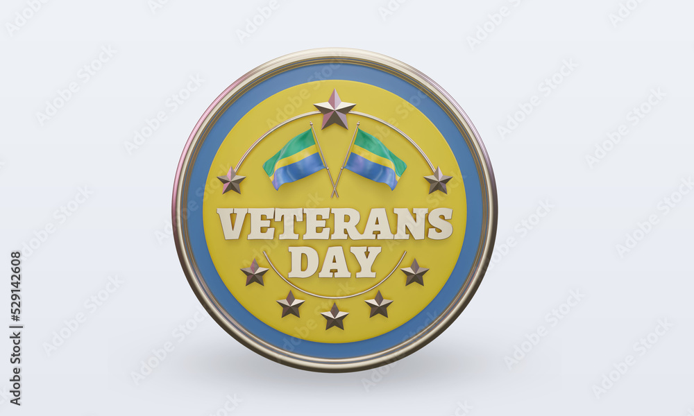 3d Veterans day Gabon rendering front view 3d Veterans day Gabon rendering front view