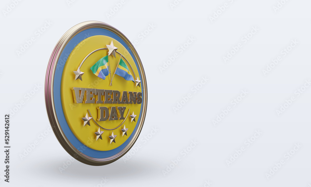 3d Veterans day Gabon rendering left view 3d Veterans day Gabon rendering left view