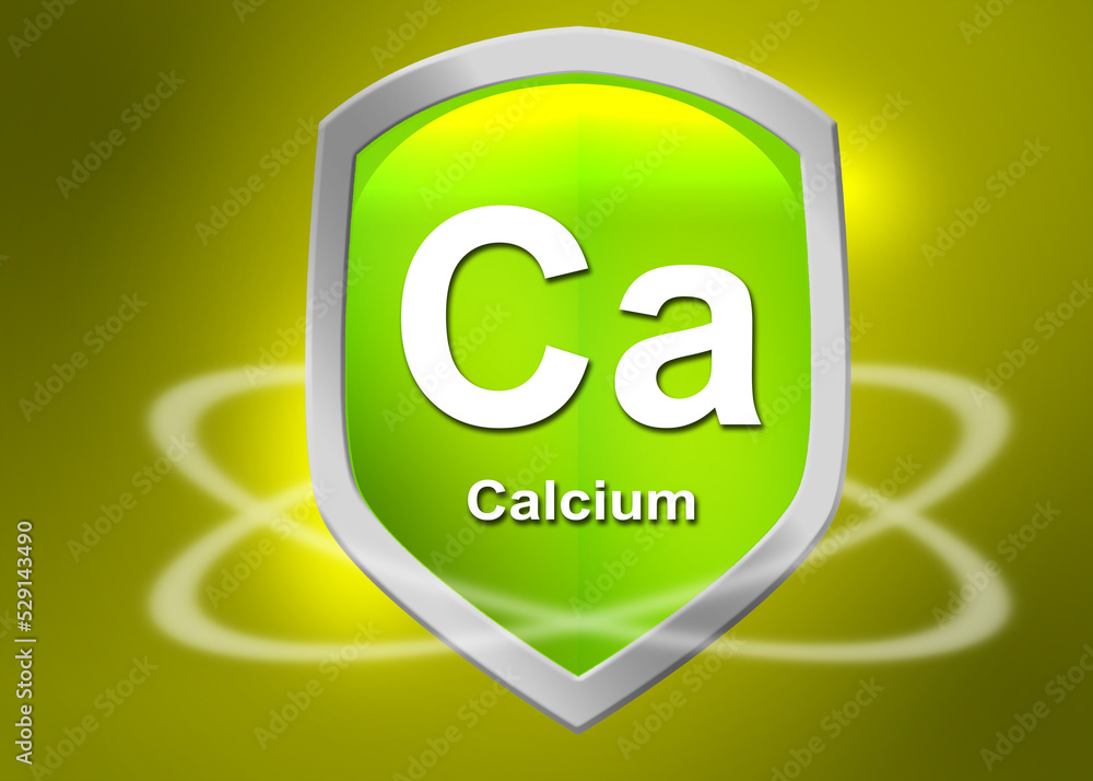 Minerals calcium shield for health concept Minerals calcium shield for health concept