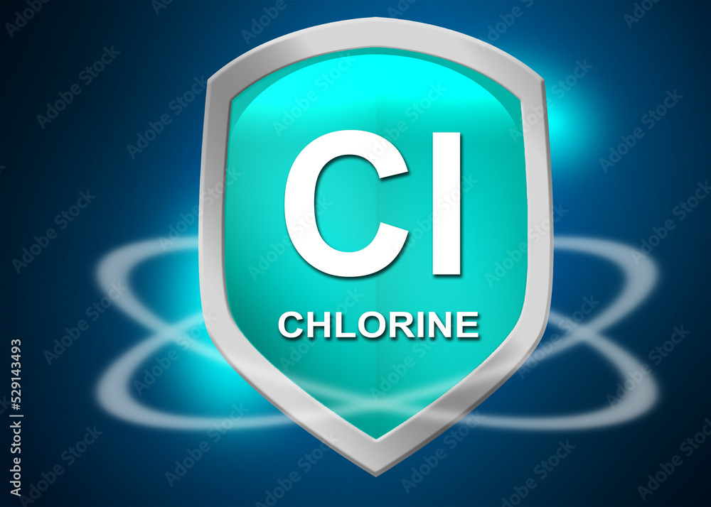 Minerals Chlorine shield for health concept Minerals Chlorine shield for health concept
