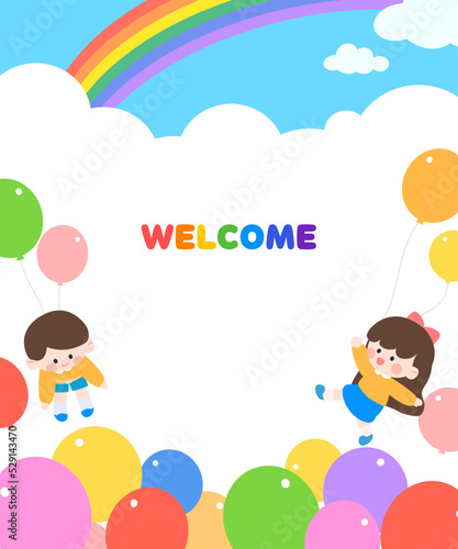 Cute children's children's recruitment frame

