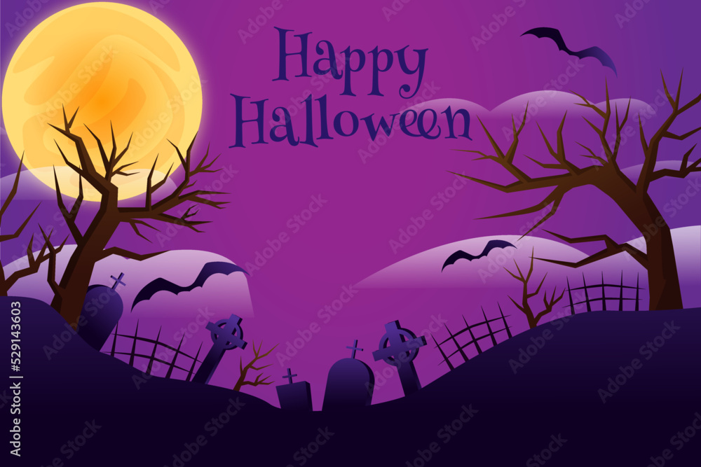 Happy Halloween background. Vector Illustration.
