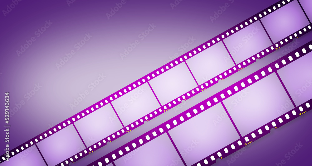 Purple film strip template isolated