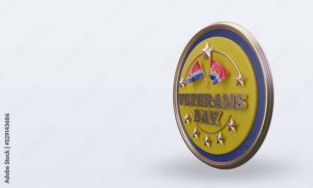 3d Veterans day Kiribati rendering right view 3d Veterans day Kiribati rendering right view