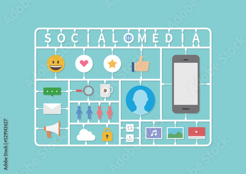 ソーシャルメディア・ソーシャルネットワーキング・SNSのイラスト素材｜mayucolor03