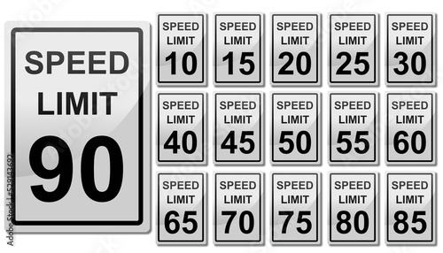 US road sign for speed limit photo