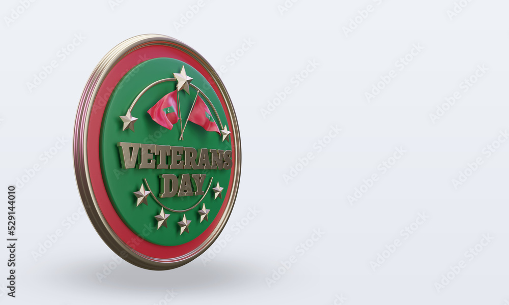 3d Veterans day Maldives rendering left view 3d Veterans day Maldives rendering left view