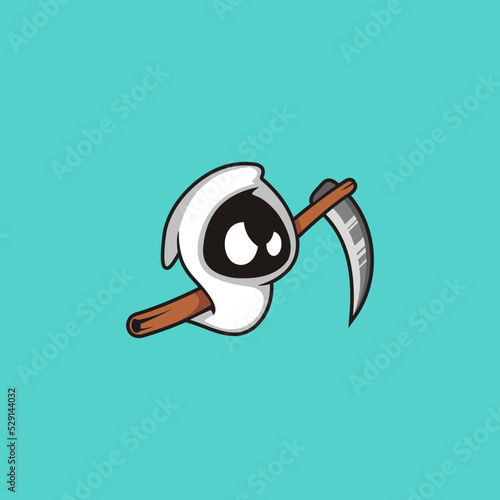 grim reaper illustration vector graphic, good for halloween icon, etc.