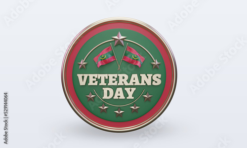 3d Veterans day Mauritania rendering front view