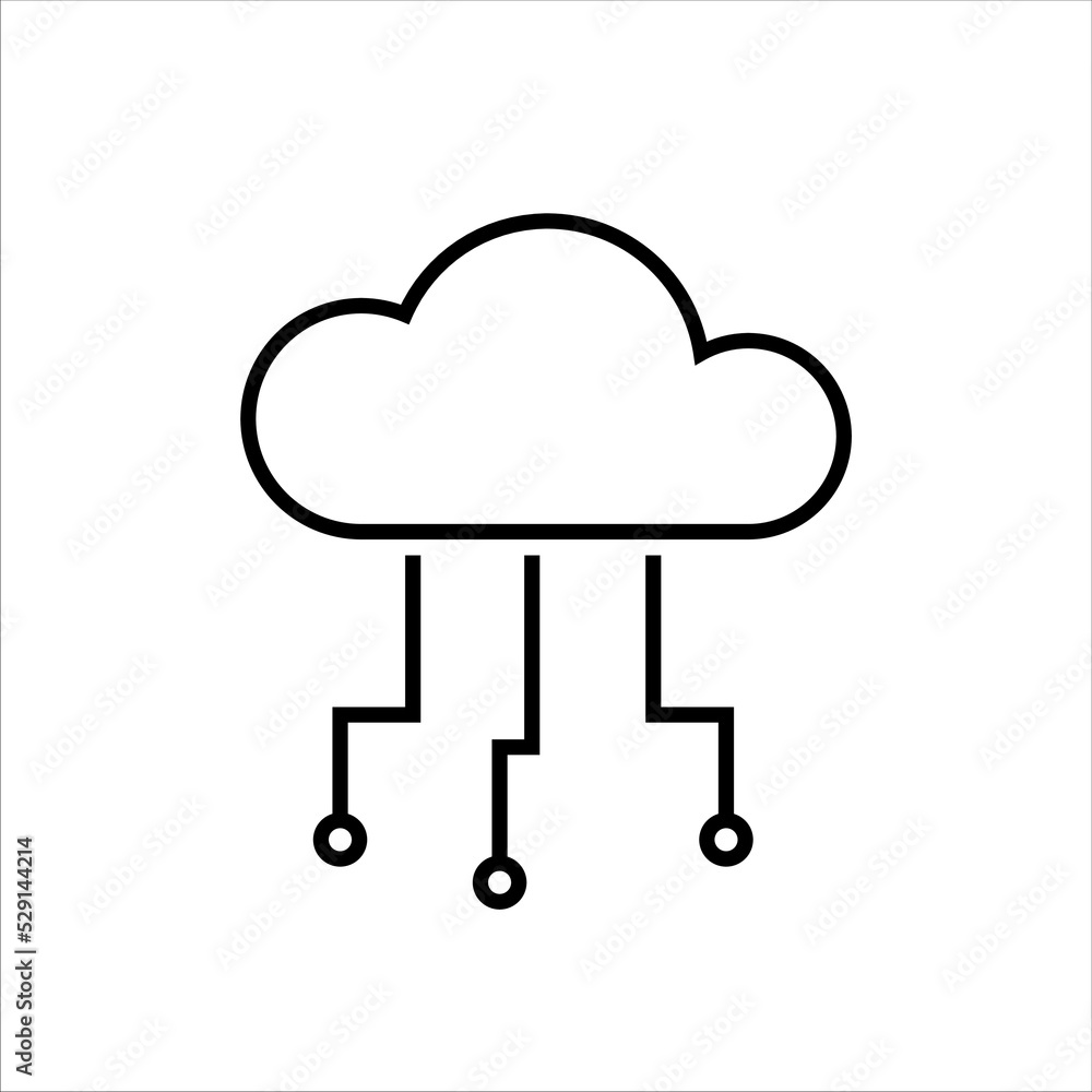 cloud with data icon vector illustration cloud with data icon vector illustration