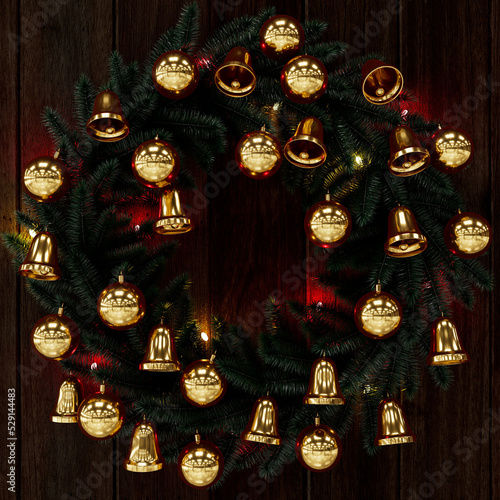 Christmas wreath hanging on...