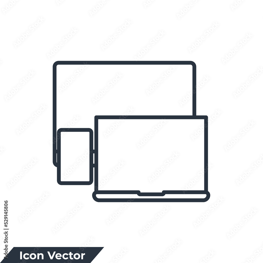 responsive icon logo vector illustration. Devices and Electronics symbol template for graphic and web design collection responsive icon logo vector illustration. Devices and Electronics symbol template for graphic and web design collection