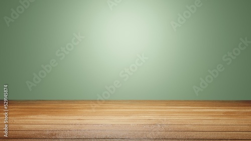 Empty wooden table in front of plain background . Mock up for display of product 3d illustration image