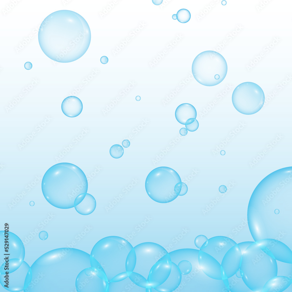 A set of colorful and colorful soap bubbles to create a design. Isolated, transparent, realistic soap bubbles on a transparent background.