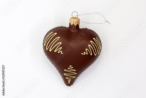 Christmas ball in the form of a chocolate heart