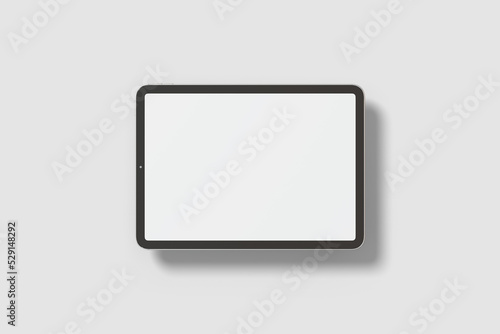 Floating landscape tablet mockup top view