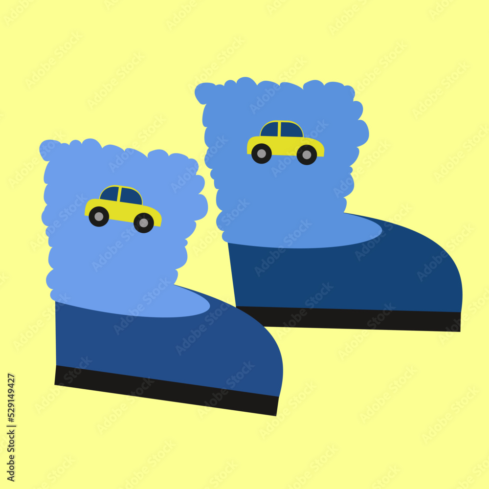 Fototapeta premium children's blue boots with cars