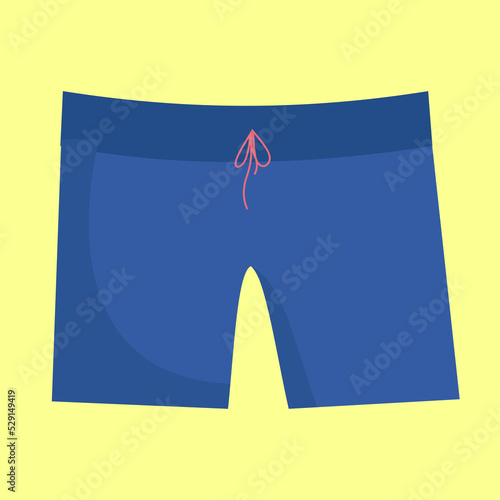 blue swimming trunks on a yellow background