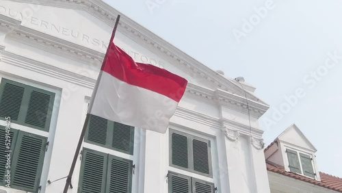 flag on the building