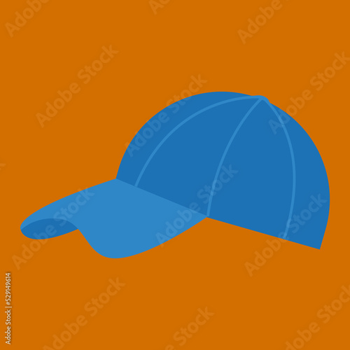 blue cap on an orange background