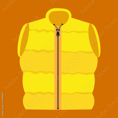 yellow vest on orange background